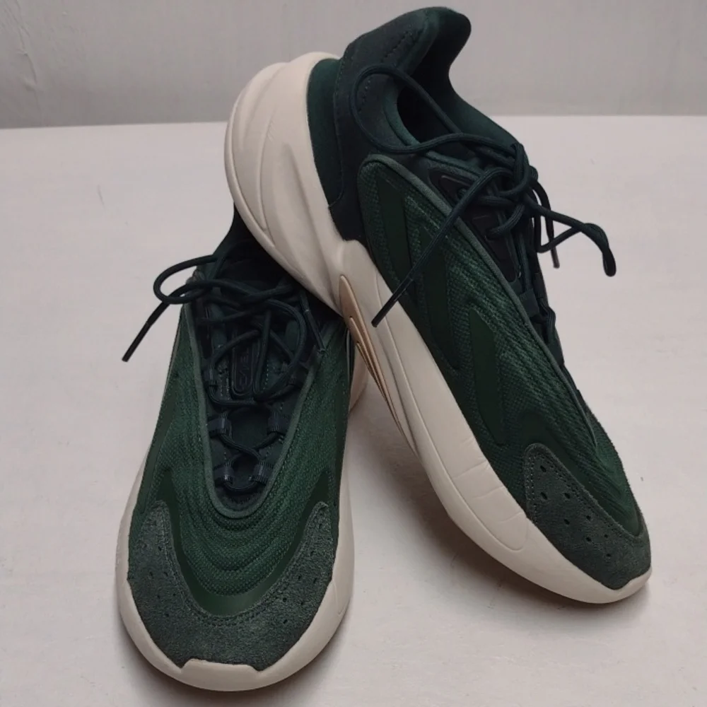 Adidas Green and White Sneakers with Chunky Sole